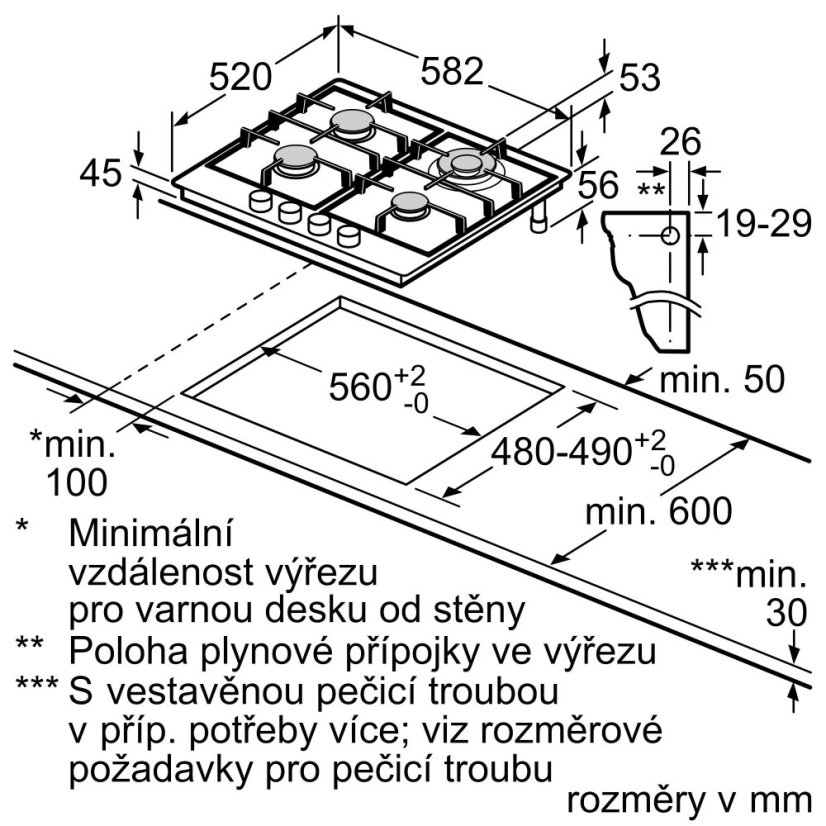 Plynová varná deska Bosch PGH6B5K90