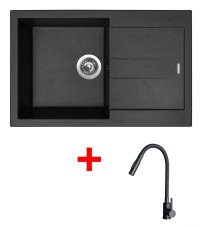 Sinks AMANDA 780 Granblack + ELASTA S černá matná