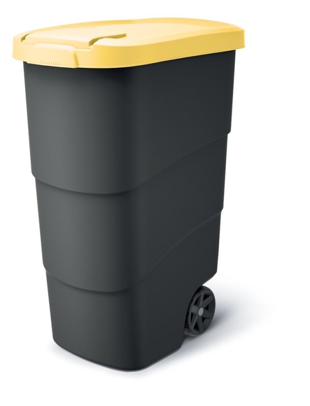 Popelnice Prosperplast Wheeler 90 l antracit se žlutým víkem Popelnice Prosperplast Wheeler 90 l antracit se žlutým víkem