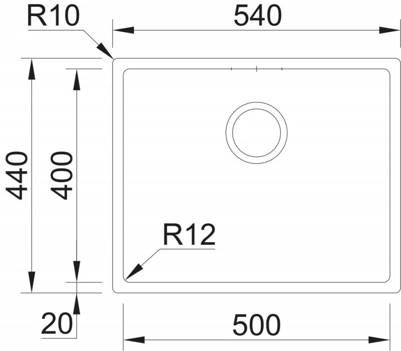 Sinks BOX 540 RO 1,0mm