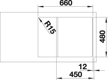 Blanco ZIA 45 S Compact Silgranit šedá vulkán oboustranné provedení s excentrem