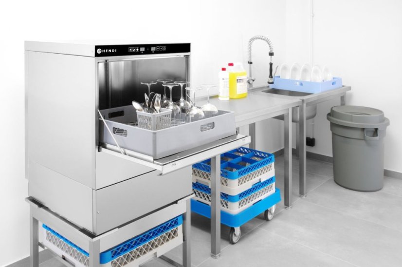 Myčka na sklo 40x40 - elektronické ovládání, HENDI, 230V/2800W, 470x510x(H)710mm