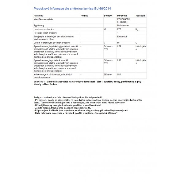 Vestavná trouba Electrolux EOD3H40BX