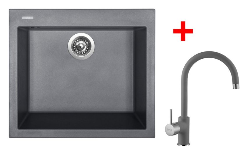 Sinks CUBE 560 Titanium + Vitalia GR Sinks CUBE 560 Titanium + Vitalia GR