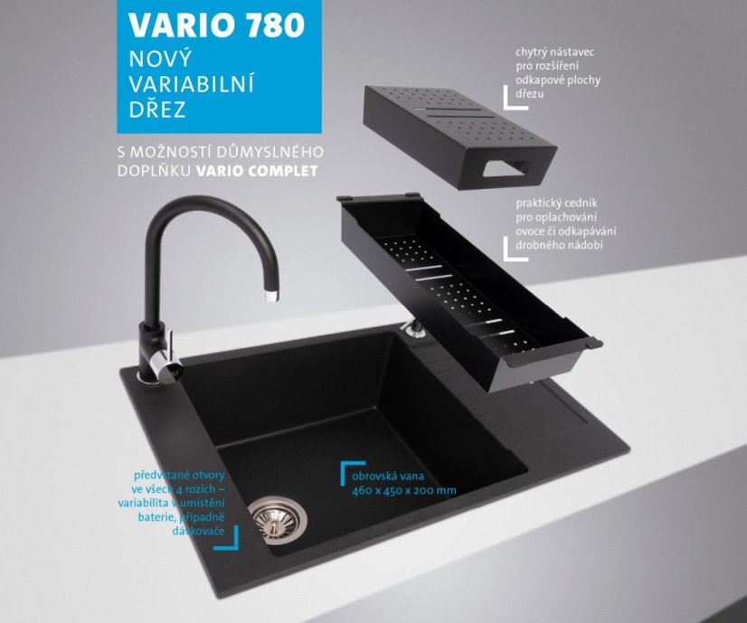 Sinks VARIO 780 Titanium