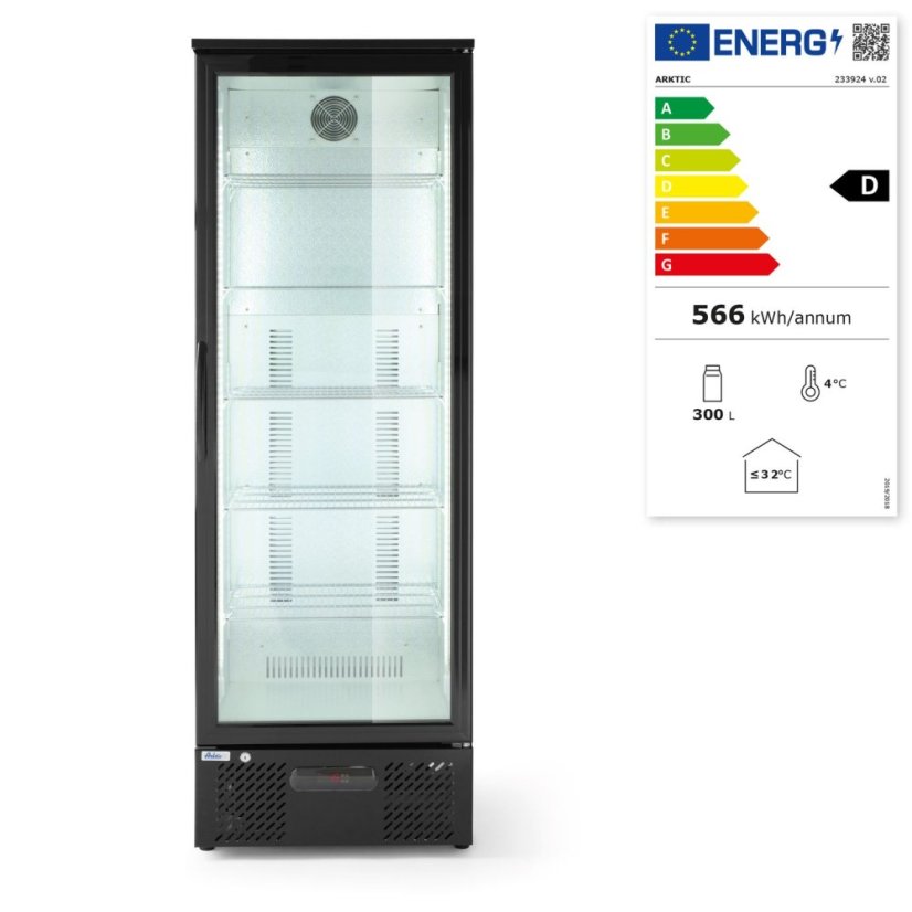 Jednodveřová chladnička , Arktic, 300L, Černá, 230V/195W, 528x600x(H)1820mm