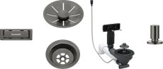 Odtoková sada 3 1" InFino pro jednu vaničku, přepad C-overflow, + táhlo, satin dark steel