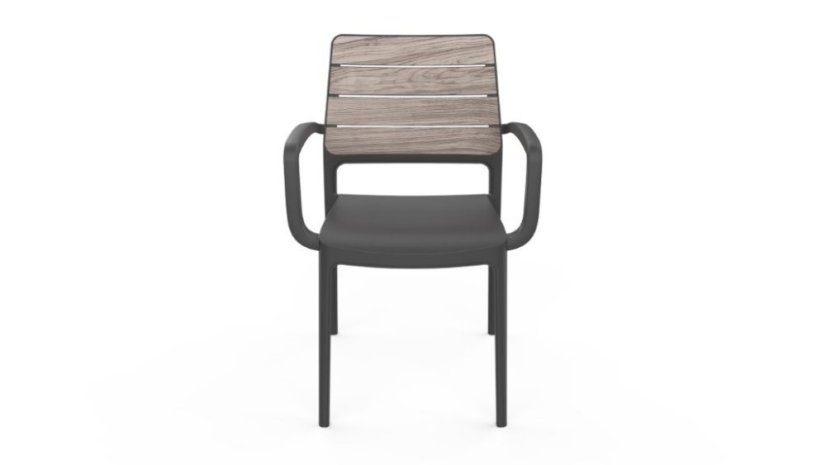 Zahradní křeslo Keter Deco Porto s područkami storm grey / grafit