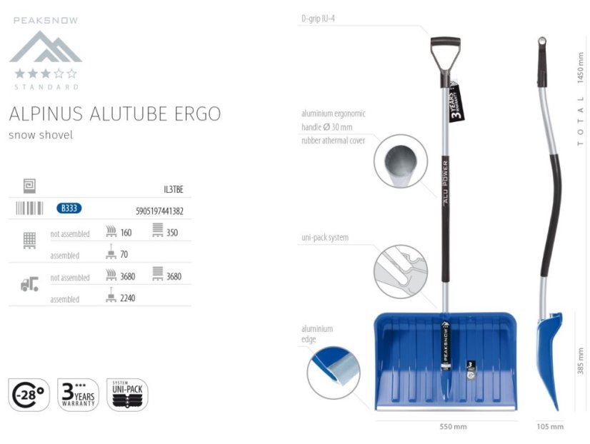 Hrablo Prosperplast ALPINUS ALUTUBE ERGO modré