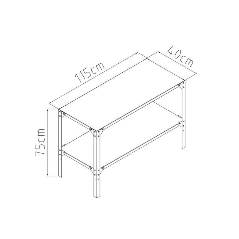 Regál G21 115 x 40 cm pro zahradní domky a skleníky