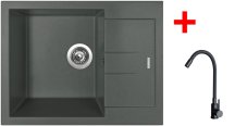 Sinks AMANDA 650 Titanium + ELASTA černá matná