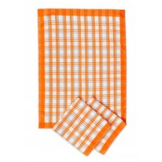 TOMGAST Utěrka kuchyňská 70 × 50 cm, oranžová, 3 ks – 100% egyptská bavlna