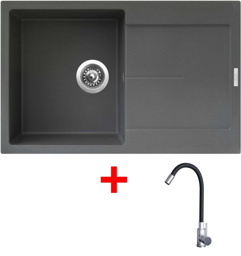 Sinks ULTIMA 790 Titanium + Elasta nerez/černá Sinks ULTIMA 790 Titanium + Elasta nerez/černá