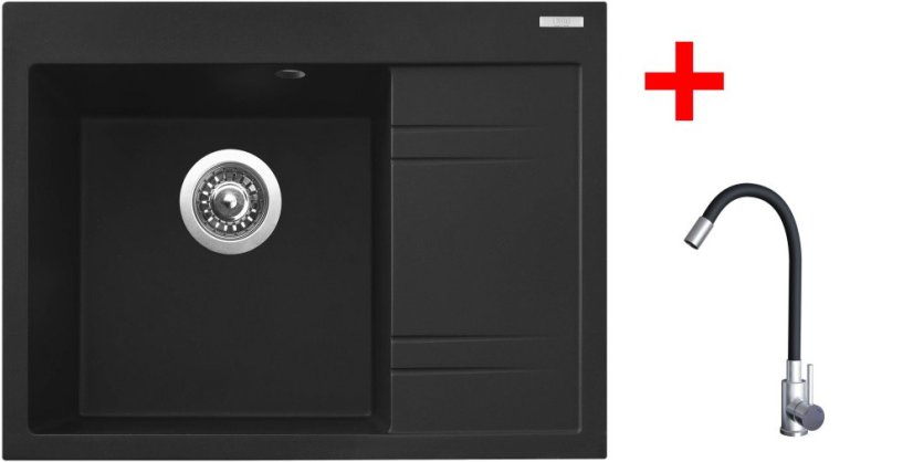 Sinks RIM 650 L Metalblack + Elasta nerez/černá Sinks RIM 650 L Metalblack + Elasta nerez/černá