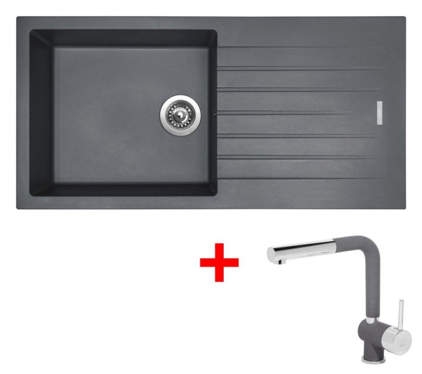 Sinks PERFECTO 1000 Titanium + Mix 3 P GR Sinks PERFECTO 1000 Titanium + Mix 3 P GR