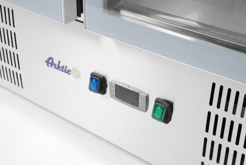 Chladící pult s výklopným víkem, dvoukřídlými dveřmi, Arktic, 146L, 230V/145W, 700x900x(H)860mm
