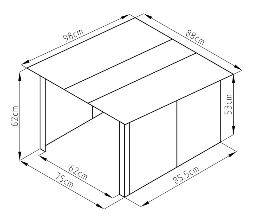 Garáž pro robotickou sekačku G21 88x62x98 cm, antracitová