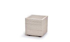 Květináč Prosperplast MADERA SQUARE eco wood 28,8 cm bílý eco