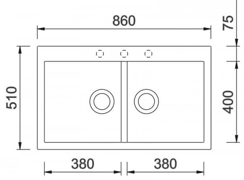 Sinks AMANDA 860 DUO Metalblack