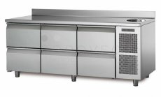 Coldline chladící stůl TA17/6MS s deskou, dřezem a zadním lemem