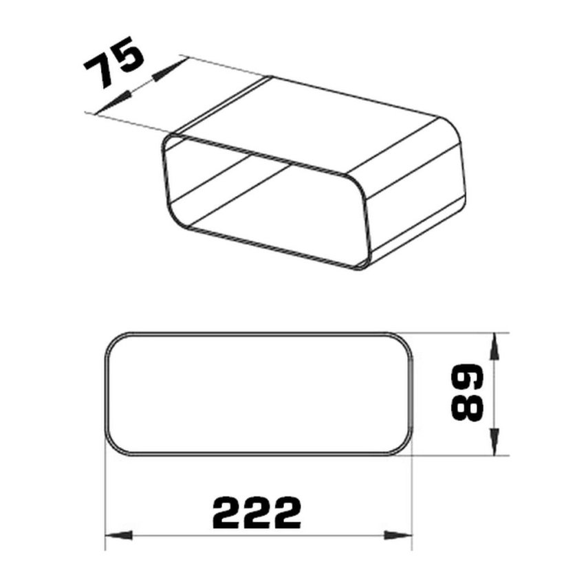Naber F-VRO 75 - ploché potrubí 75 mm