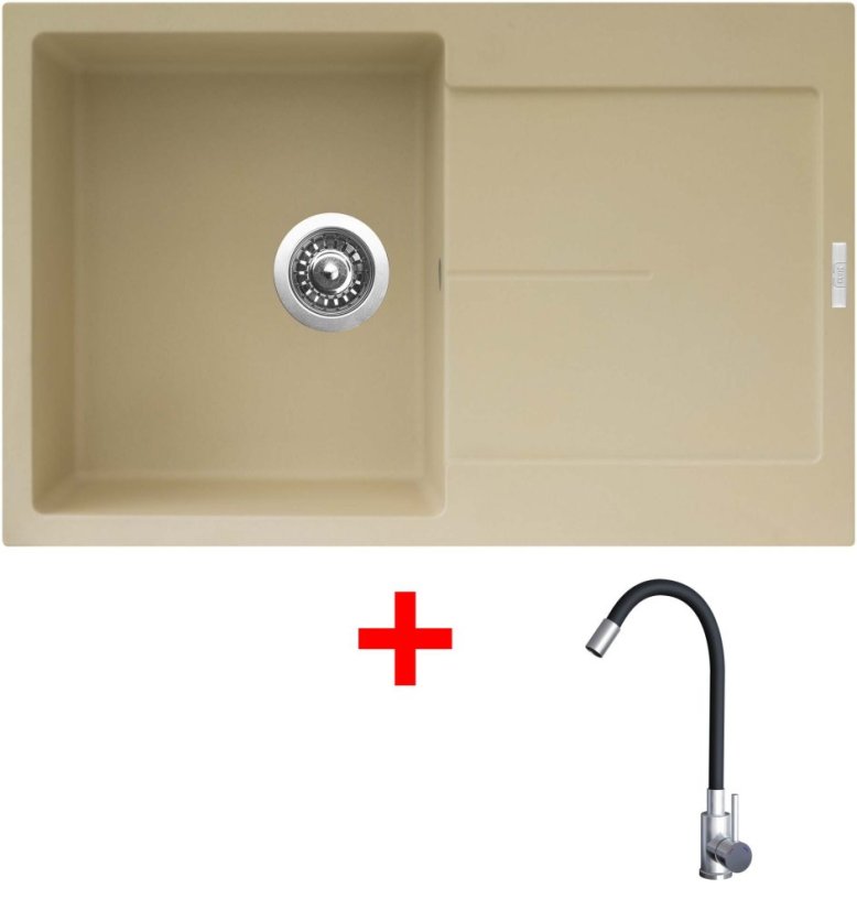Sinks ULTIMA 790 Sahara + Elasta nerez/černá Sinks ULTIMA 790 Sahara + Elasta nerez/černá