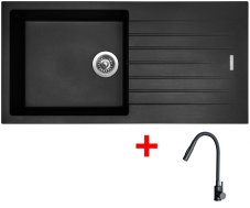 Sinks PERFECTO 1000 Pureblack + ELASTA S černá matná