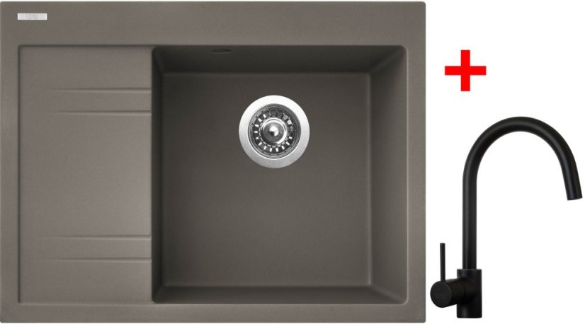 Sinks RIM 650 P Truffle + Vitalia černá matná Sinks RIM 650 P Truffle + Vitalia černá matná