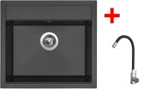 Sinks SOLO 560 Pureblack + Elasta nerez/černá