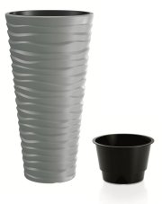 Květináč Prosperplast SAND SLIM šedý kámen 29,6 cm