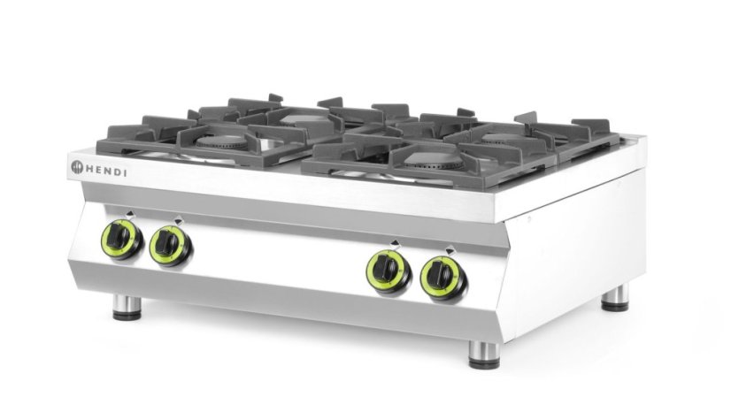 Plynový sporák se 4 hořáky Kuchyňská linka - stolní, HENDI, Kitchen Line, 19kW, 800x700x(H)310mm