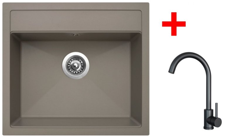 Sinks SOLO 560 Truffle + ARCO černá matná Sinks SOLO 560 Truffle + ARCO černá matná