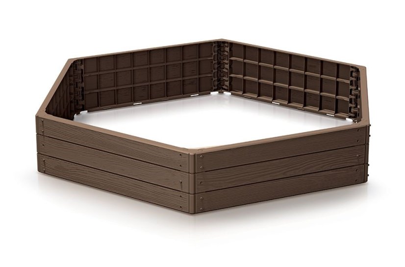 Vyvýšený záhon Prosperplast BASE WOODY hnědý 148 cm