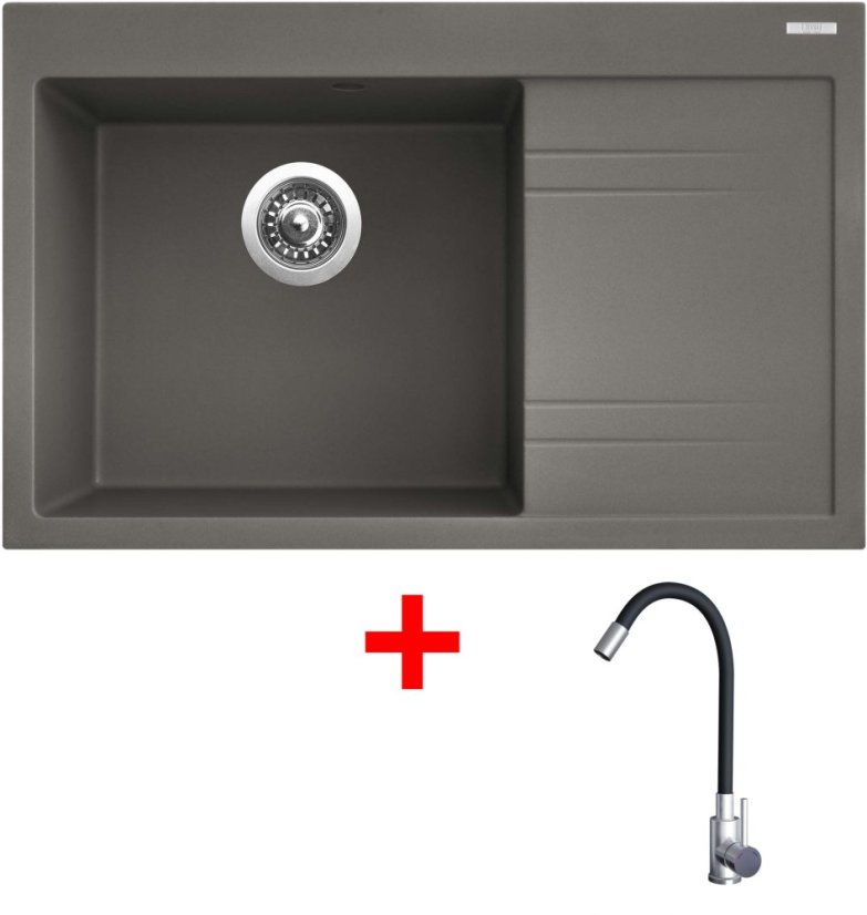 Sinks RIM 780 L Truffle + Elasta nerez/černá Sinks RIM 780 L Truffle + Elasta nerez/černá