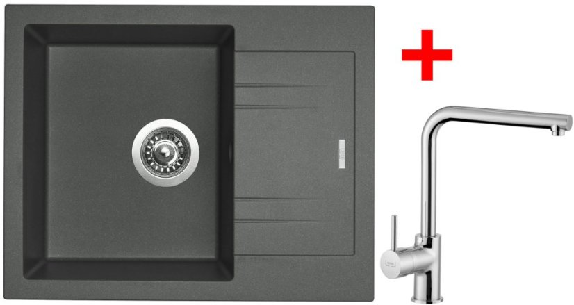 Sinks LINEA 600 Titanium + Elka Sinks LINEA 600 Titanium + Elka