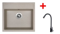Sinks SOLO 560 Avena + ELASTA černá matná