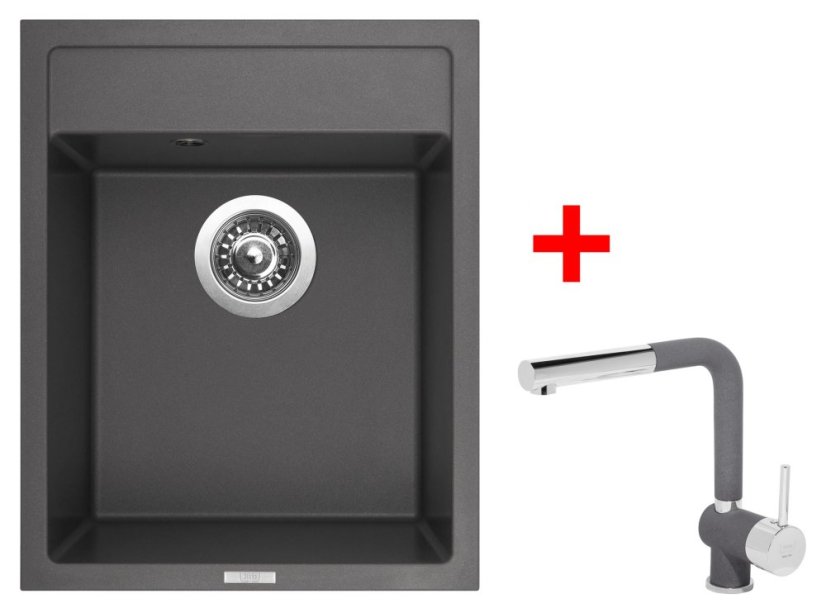 Sinks CLASSIC 400 Titanium + Mix 3 P GR Sinks CLASSIC 400 Titanium + Mix 3 P GR
