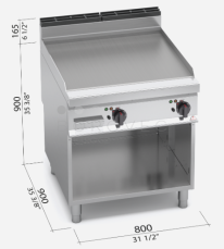Grilovací hladká plotna Bertos E9FL8M-2 (hladká)