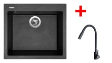 Sinks CUBE 560 Metalblack + ELASTA S černá matná