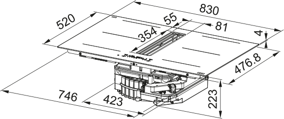 Indukční varná deska Franke FMA 8352 R HI Matné černé sklo