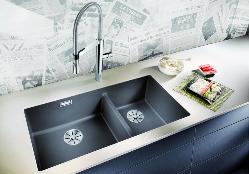 Blanco SUBLINE 480/320 U InFino Silgranit černá dřez vlevo bez táhla