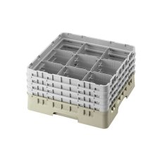 Cambro Koš Camrack 9 pozic, výška sklenice 17,4 cm - Béžová