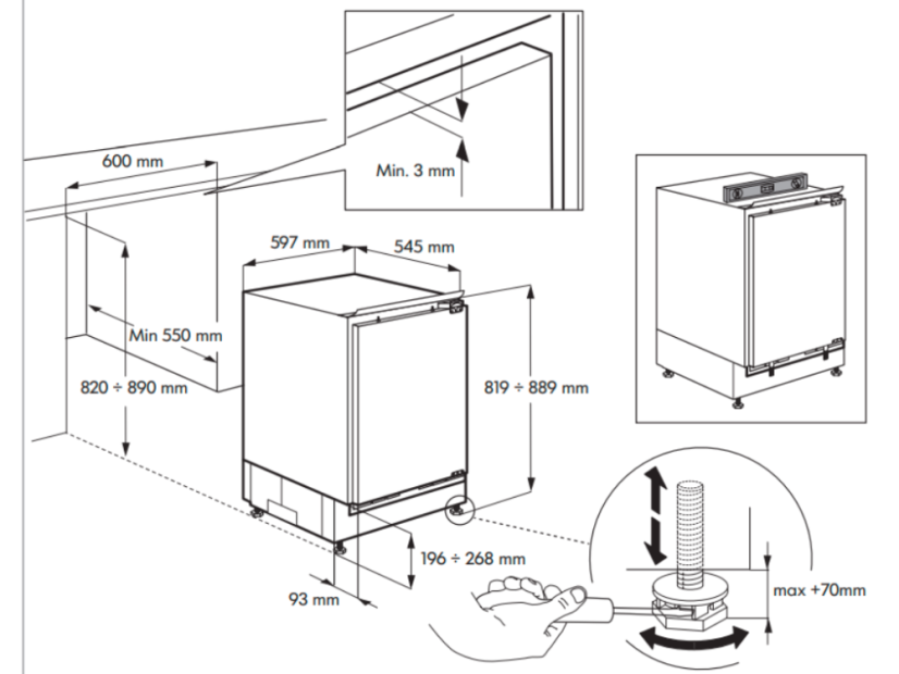 Vestavná chladnička Whirlpool WBUF011