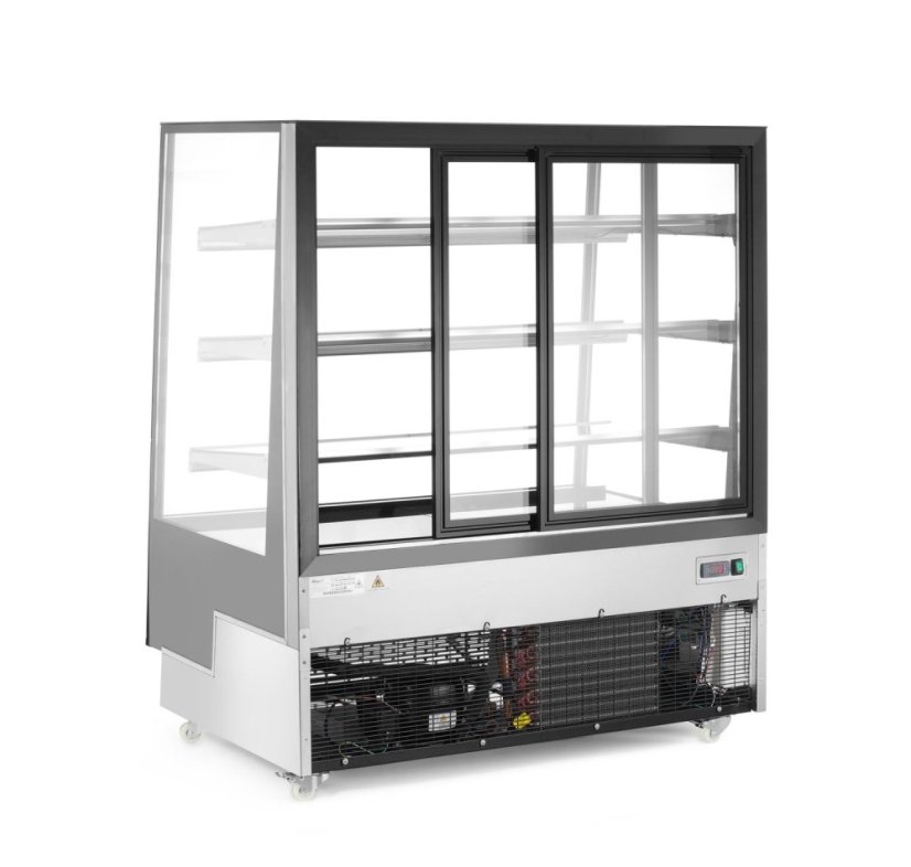 Vitrína se 3 policemi, Arktic, Černá, 230V/490W, 833x1200x(H)1460mm