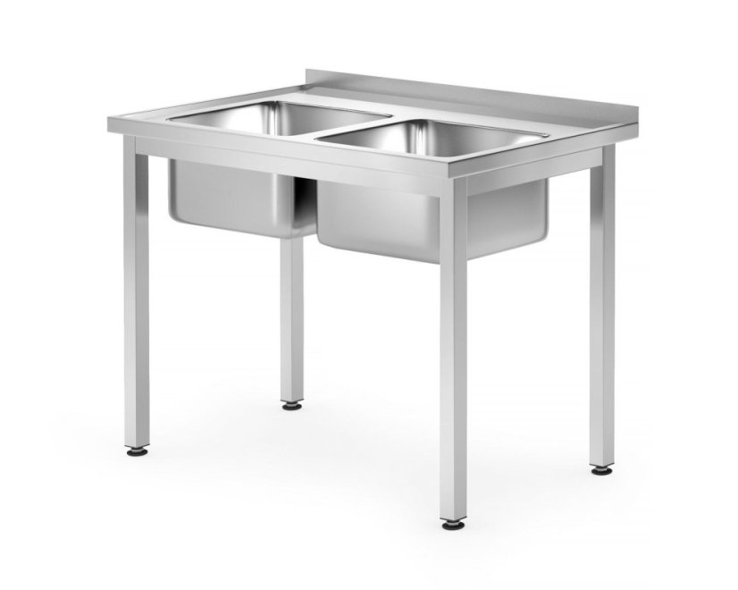 Stůl se 2 dřezy – přišroubovaný, hloubka 700 mm, HENDI, Profi Line, 1000x700x(H)850mm Stůl se 2 dřezy – přišroubovaný, hloubka 700 mm, HENDI, Profi Line, 1000x700x(H)850mm
