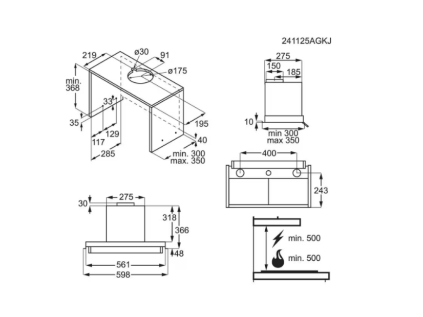 Vestavná digestoř Electrolux LFP516K