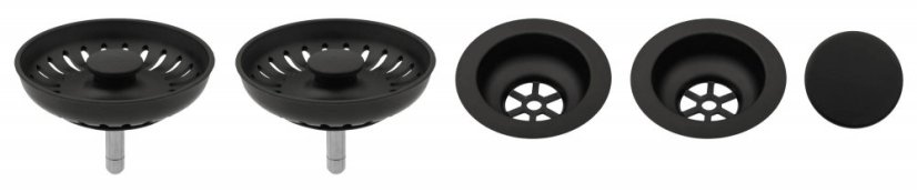 Komponenty pro granit. dvoudřez - černý plast Komponenty pro granit. dvoudřez - černý plast