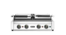Kontaktní gril, dvojitý gril s časovačem, HENDI, Stříbrná, 220-240V/3600W, 570x375x(H)216mm, Obdélníkové