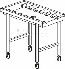 KROMO stůl válečkový pojízdný s vanou 1640 x 650 x 850 mm