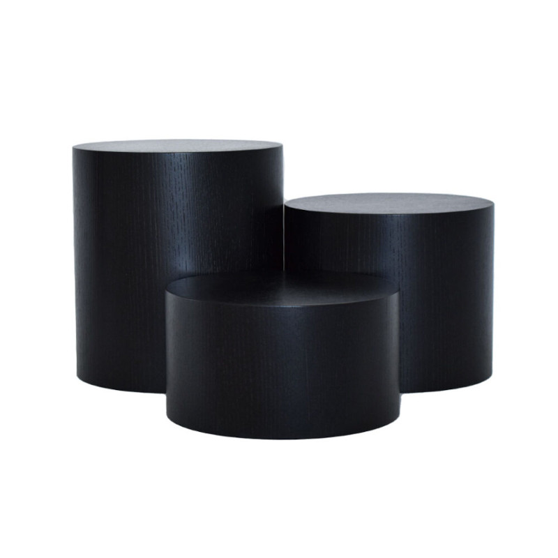 TOMGAST Podstavec kulatý dřevěný, pr. 300 mm, v: 60 mm, jasan, černý TOMGAST Podstavec kulatý dřevěný, pr. 300 mm, v: 60 mm, jasan, černý